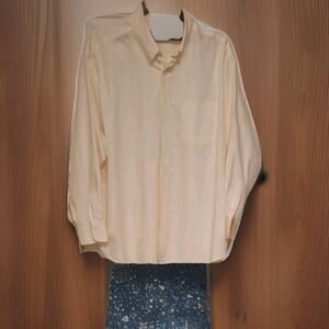 Man's Club  Room Pale Yellow Dress Shirt 18 1/2 34 /35 Sleeve-G 001